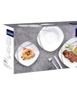 Sady nádobí Orion Sada jídelní porc. GREEM 18 ks hranatá 