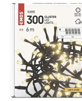 LED řetězy EMOS LED vánoční řetěz – ježek, 6 m, venkovní i vnitřní, teplá bílá, časovač D4BW04