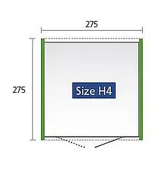 HIGHLINE Biohort Zahradní domek BIOHORT Highline H4 duo 275 × 275 cm (šedý křemen metalíza)