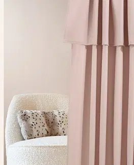 Jednobarevné hotové závěsy Pudrově růžový závěs MIA na stuhu 140 x 260 cm