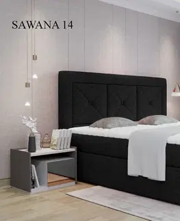Postele Čalouněná postel IDRIS Boxsprings 140 x 200 cm Sawana 14