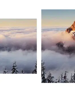 Obrazy přírody a krajiny 5-dílný obraz Rozsutec ve sněhové peřině