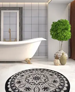 Koupelnové předložky L'essentiel Koupelnový kobereček Damal 100 cm černý