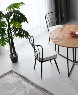 Jídelní stoly Kalune Design Jídelní stůl YAPRAK 100 cm černý/borovice