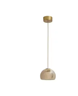 Závěsná světla Carpyen Závěsné svítidlo Neil LED, alabastr, zlatá barva, Ø 15 cm