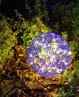 Venkovní dekorativní svítidla STAR TRADING LED 3D designový míč Galax Fun, Ø 30 cm, modrý