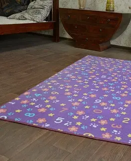 Koberce a koberečky Dywany Lusczow Dětský kusový koberec NUMBERS fialový, velikost 250x300