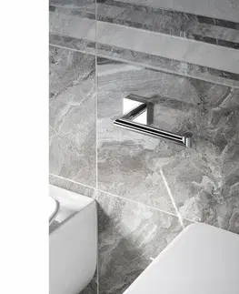 WC štětky SAPHO XQ702 X-Square držák toaletního papíru bez krytu, 18 x 5,5 x 7 cm, stříbrná