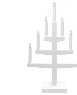 Vánoční dekorace Eglo Eglo 410153 - Vánoční svícen TRAPP 7xE10/3W/230V bílá 