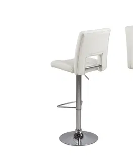 Barové židle Dkton Designová barová židle Almonzo bílá / chromová