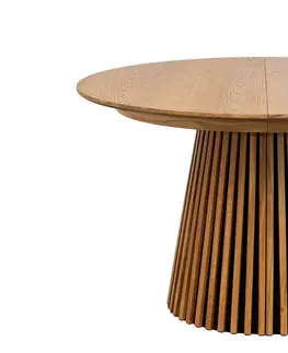 Designové a luxusní jídelní stoly Estila Moderní světle hnědý jídelní stůl Davidson kulatý rozkládací 120-200cm