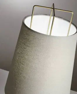 Stolní lampy miloox by Sforzin Stolní lampa Pyra s pískovým látkovým stínidlem