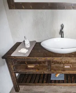 Koupelnový nábytek SAPHO BRAND umyvadlová skříňka 130x73x50cm, mořený smrk BA131S