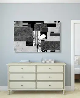Černobílé obrazy Obraz abstrakce v černobílém provedení