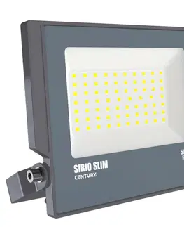 LED reflektory CENTURY REFLEKTOR LED SIRIO SLIM ČERNÝ 50W 4000K 4500Lm 110d 200x29x178mm IP66 CEN SRS-509540
