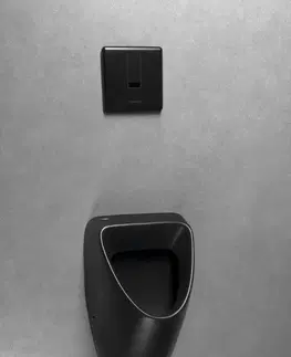 Pisoáry Bruckner SCHWARN BLACK keramický urinál, zadní přívod, zadní odpad, černá matná 201.701.6