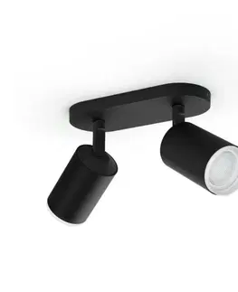 LED bodová svítidla Hue Bluetooth White and Color Ambiance bodové svítidlo Philips Fugato 50632/30/P7 černé GU10 2x5.5W