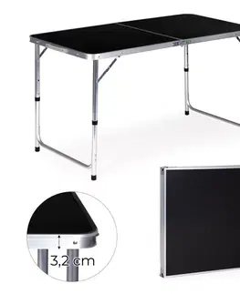Zahradní nábytek Skládací cateringový stůl 119,5x60 cm černý