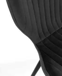 Židle Ak furniture Sametová čalouněná prošívaná židle Apas černá