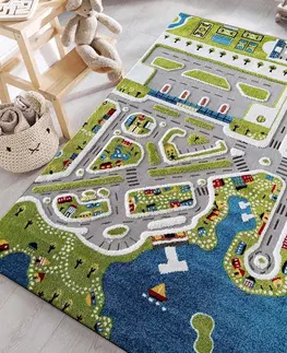 Dětské koberce Dětský koberec Sensory s motivem přímořského městečka
