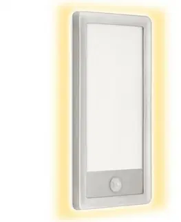 LED venkovní nástěnná svítidla BRILONER TELEFUNKEN LED venkovní nástěnné svítidlo s čidlem, 28 cm, 16 W, stříbrná TF 313904TF
