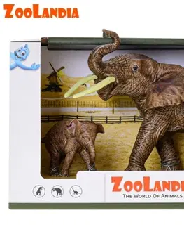Hračky MIKRO TRADING - Zoolandia slon s mládětem v krabičce