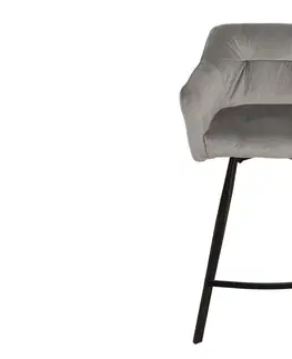 Barové židle LuxD Designová barová židle Giuliana, stříbrný samet