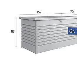 Úložné boxy Biohort Venkovní úložný box FreizeitBox 159 x 79 x 83 (šedý křemen metalíza)