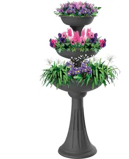 Květináče a truhlíky Květinová kaskáda Trevy šedá, 50 x 114 cm