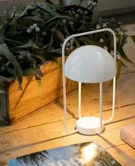 Designové stolní lampy FARO JELLYFISH bílá přenosná stolní lampa
