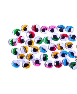 Hračky JUNIOR-ST - Dekorace pohyblivé oči mix barev 40 ks 12 mm