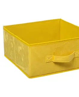 Úložné boxy DekorStyle Úložný textilní box Volk 31x15 cm žlutý
