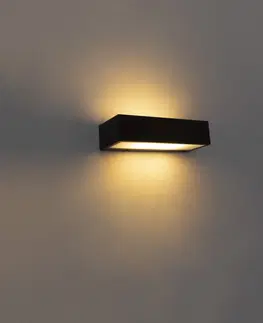 Nastenna svitidla Designová podlouhlá nástěnná lampa černá 25cm - Houx