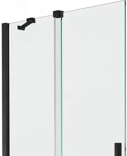 Vanové zástěny MEXEN/S Velar Dvoukřídlá posuvná vanová zástěna 95 x 150 cm, transparent, černá 896-095-000-01-70