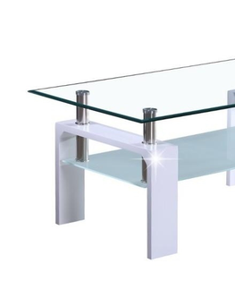 Konferenční stolky WOKAM konferenční stolek, sklo/bílý lesk