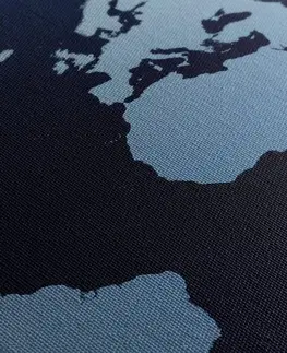 Obrazy mapy Obraz mapa světa v odstínech modré