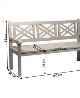 Zahradní lavice Zahradní dřevěná lavička FABLA 150 cm Tempo Kondela