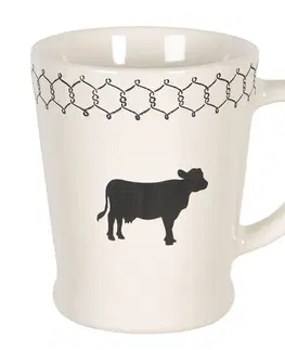 Hrnky a šálky Krémový hrnek s motivem krávy Rural - 16*11*10 cm / 0,3L Clayre & Eef 6CEMU0092