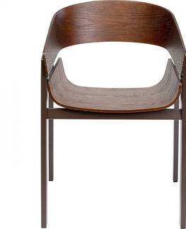 Židle s područkami KARE Design Hnědá židle s područkami Biarritz