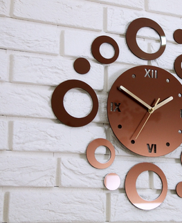Nalepovací hodiny ModernClock 3D nalepovací hodiny Ring měděné