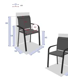 Zahradní židle a křesla DEOKORK Hliníkové křeslo s textílií LIVORNO (antracit)
