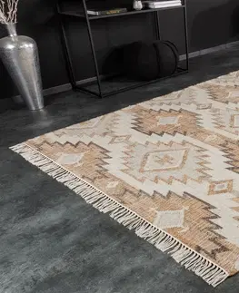 Koberce LuxD Designový koberec Pahana 230 x 160 cm béžovo-hnědý - konopí a vlna
