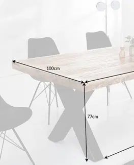 Jídelní stoly LuxD Jídelní stůl Thunder 200 cm přírodní - mango
