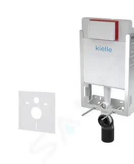 Záchody Kielle Genesis Set předstěnové instalace, klozetu Gaia, sedátka softclose a tlačítka Gemini I, chrom 30505SZ06