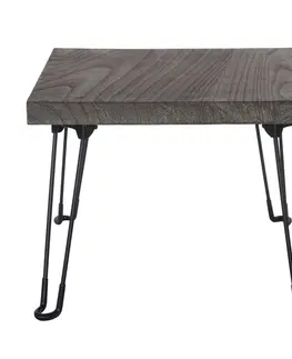 Konferenční stolky Odkládací stolek Pavlovnie šedé dřevo, 45 x 45 cm