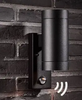Venkovní nástěnná svítidla s čidlem pohybu Nordlux Venkovní světlo Tin Maxi Double senzor, černá