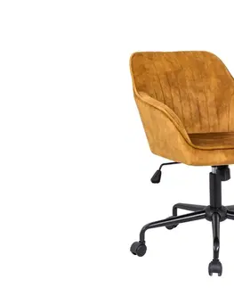 Kancelářská křesla LuxD Designová kancelářská židle Esmeralda hořčičný samet