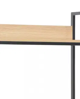 Pracovní stoly Psací stůl 120x60 cm s policí Dekorhome Bílá / dub