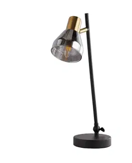 Stolní lampy Searchlight Stolní lampa Classy se stínidlem z kouřového skla
