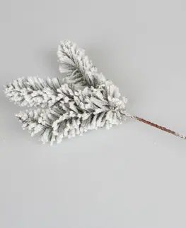 Vánoční dekorace Zasněžená umělá větvička ,18 x 30 cm